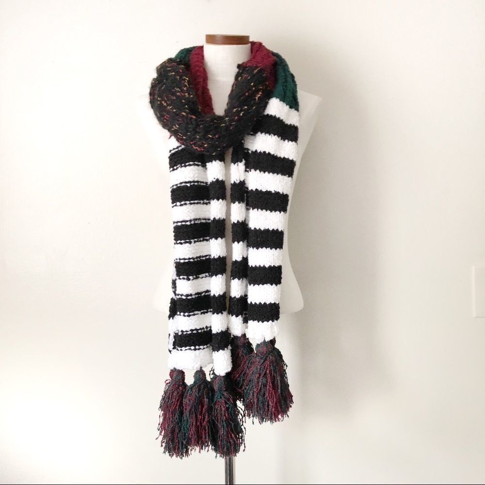 Free People Chunky Nova Stripe Tassel Scarf